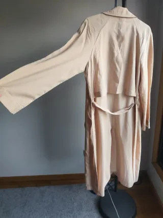 Gabardina Zara Rosa Palo Talla M