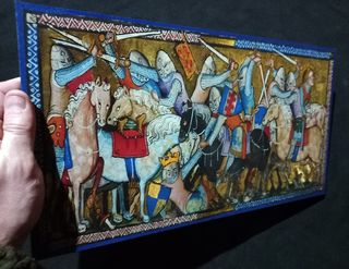 Cuadro Caballeros medievales batallando