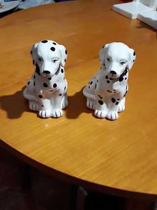Figure di cani Dalmata in ceramica