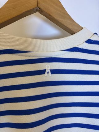 Sweatshirt riscas de mulher Armedangels azul/bege