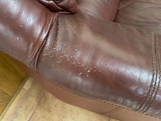 Sofá modular de piel marrón ( vintage )