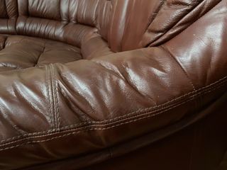 Sofá modular de piel marrón ( vintage )