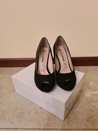 Sandali tacco Riccianera n.38 neri peep toe