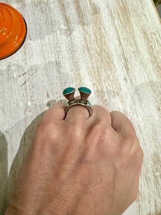 Anillo Vintage Plata Ley Turquesa