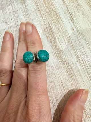 Anillo Vintage Plata Ley Turquesa