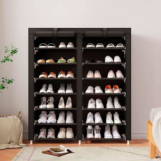 Armario Zapatero Tela 125x92x28 Cm Negro NUEVO!!!