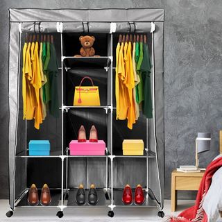 Armario Vestidor con Ruedas 170x125x45 Gris NUEVO