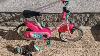 Bicicleta infantil B'Twin 14 rosa unicornio.