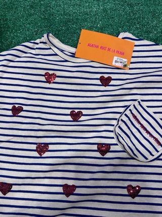 Camiseta Agatha Ruiz de la Prada rayas y corazones