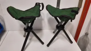 2 Taburetes Plegables Camping Verdes