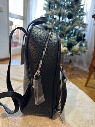 Mochila Guess Negra Logo Repetido