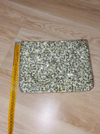 Bolso de mano lentejuelas dorado y plateado