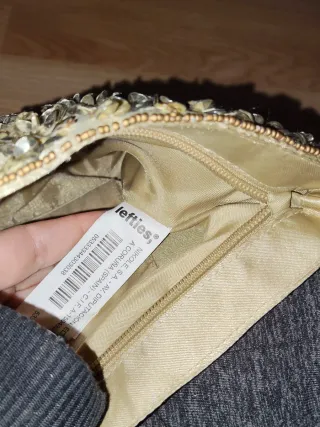 Bolso de mano lentejuelas dorado y plateado