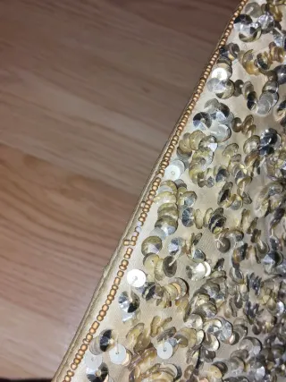 Bolso de mano lentejuelas dorado y plateado