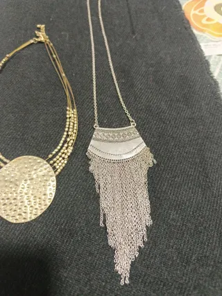 Lote 3 collares dorados y plateados