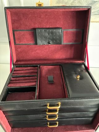 Joyero piel tipo maletin, cerradura de combinacion