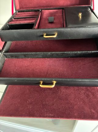 Joyero piel tipo maletin, cerradura de combinacion