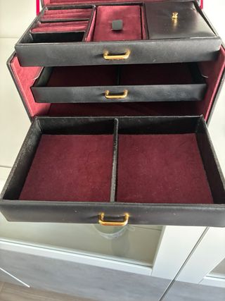 Joyero piel tipo maletin, cerradura de combinacion
