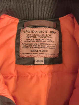 Chaqueta Alpha Industries MA1 Verde Militar