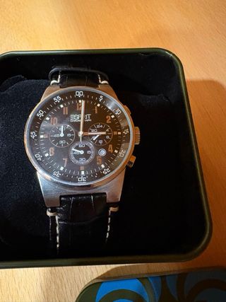 Reloj Esprit Chrono Negro Nuevo con Caja