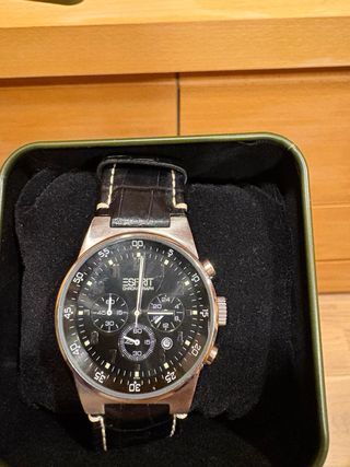 Reloj Esprit Chrono Negro Nuevo con Caja