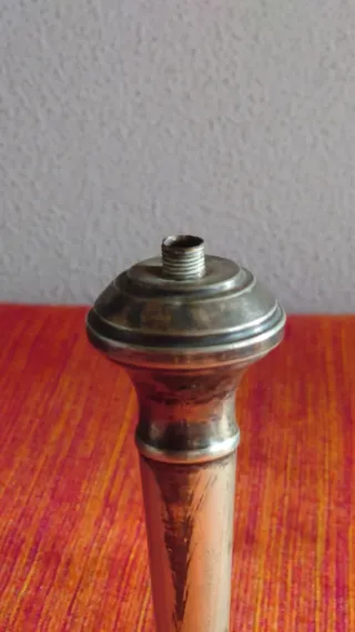 Pie de lámpara de mesa de noche, de alpaca