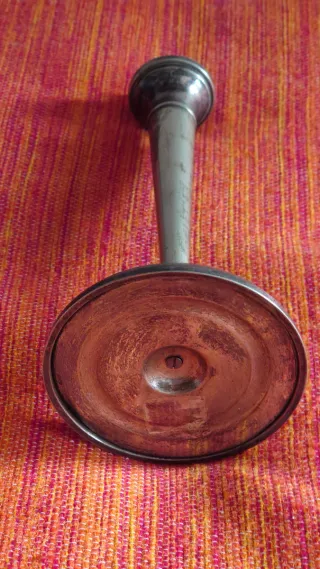 Pie de lámpara de mesa de noche, de alpaca