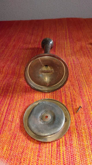 Pie de lámpara de mesa de noche, de alpaca