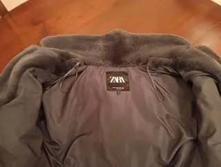 Abrigo Zara Piel Gris Marengo