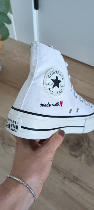 Converse con plataforma talla 39 color blanco