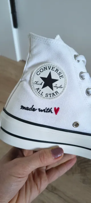 Converse con plataforma talla 39 color blanco