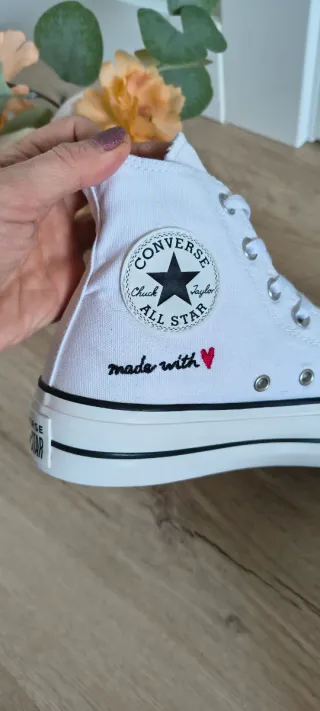 Converse con plataforma talla 39 color blanco