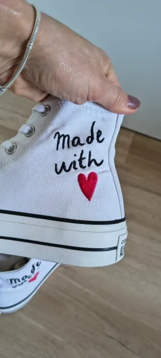 Converse con plataforma talla 39 color blanco