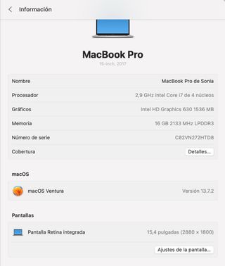 MacBook Pro 15 2017 Argento 512 GB SSD con Touch Bar