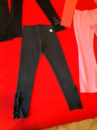 Set 5 pantaloni e leggins bambina 7-8 anni