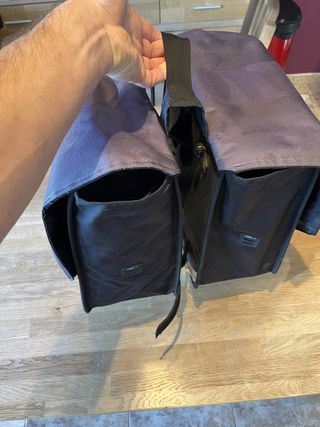 Bolsa doble para bicicleta Btwin negra