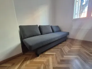 Sofá Cama Gris Tela con almacenaje