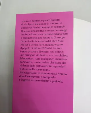 Klito romanzo d'esordio brutale misogino e allucin