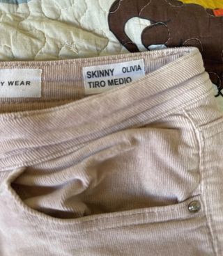 Pantalón pana rosa claro Easy Wear mujer talla S