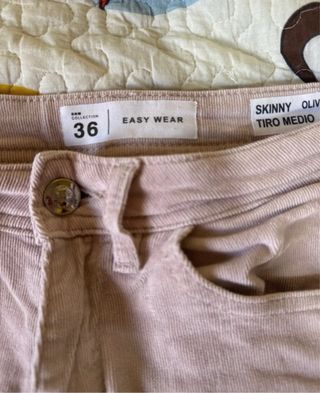 Pantalón pana rosa claro Easy Wear mujer talla S