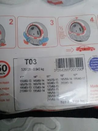 Cadenas de nieve textiles - Talla 3