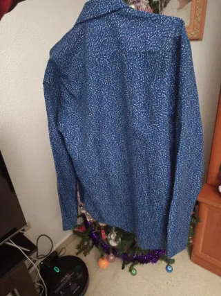 Camisa LANZI hombre azul estampada