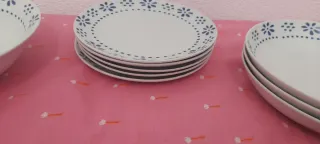 Vajilla 13 piezas porcelana azul y blanco