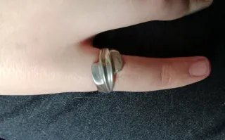 Anillo Plata Antiguo Diseño Ondulado