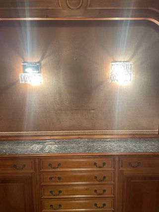 Lámpara de cristal colgante y 2 de pared