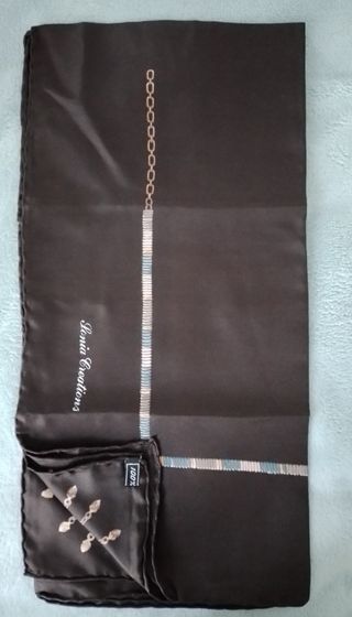 Foulard Sonia Creations marrone con dettagli oro