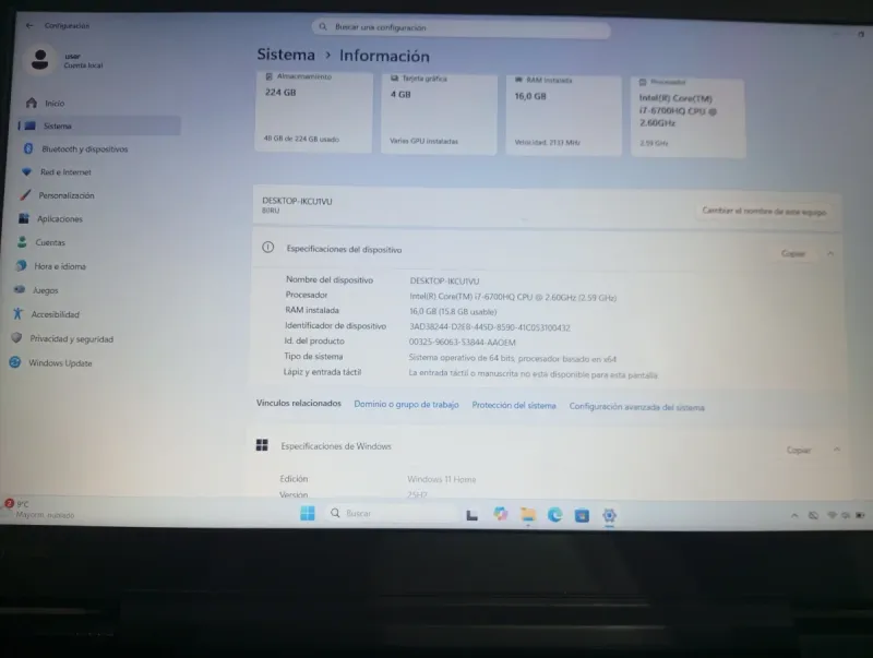 Lenovo 700 15isk i7 16GB 4GB GPU afbeelding 6