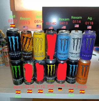 Lattighe Monster Energy vuote