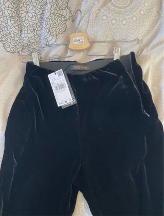 Pantalones de traje de terciopelo negro