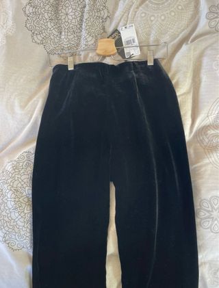 Pantalones de traje de terciopelo negro